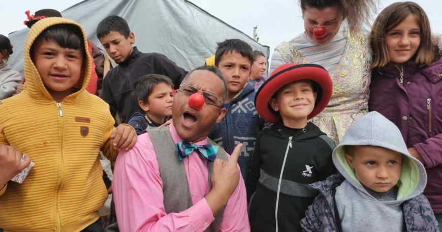 Clowns Without Borders artists in Turkey, 2022.