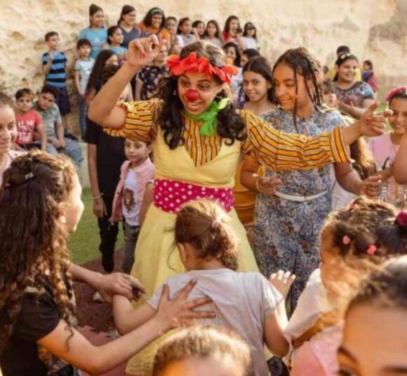 Clown performing