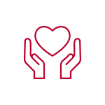 Hand around heart icon